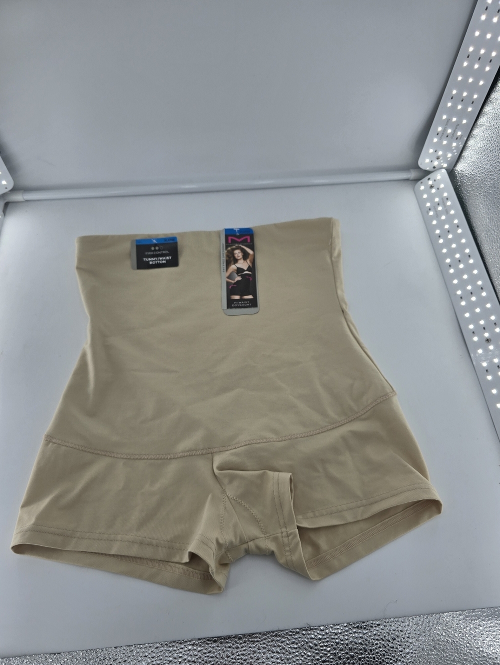 Maidenform High-Waist Shaping Shorts in Beige